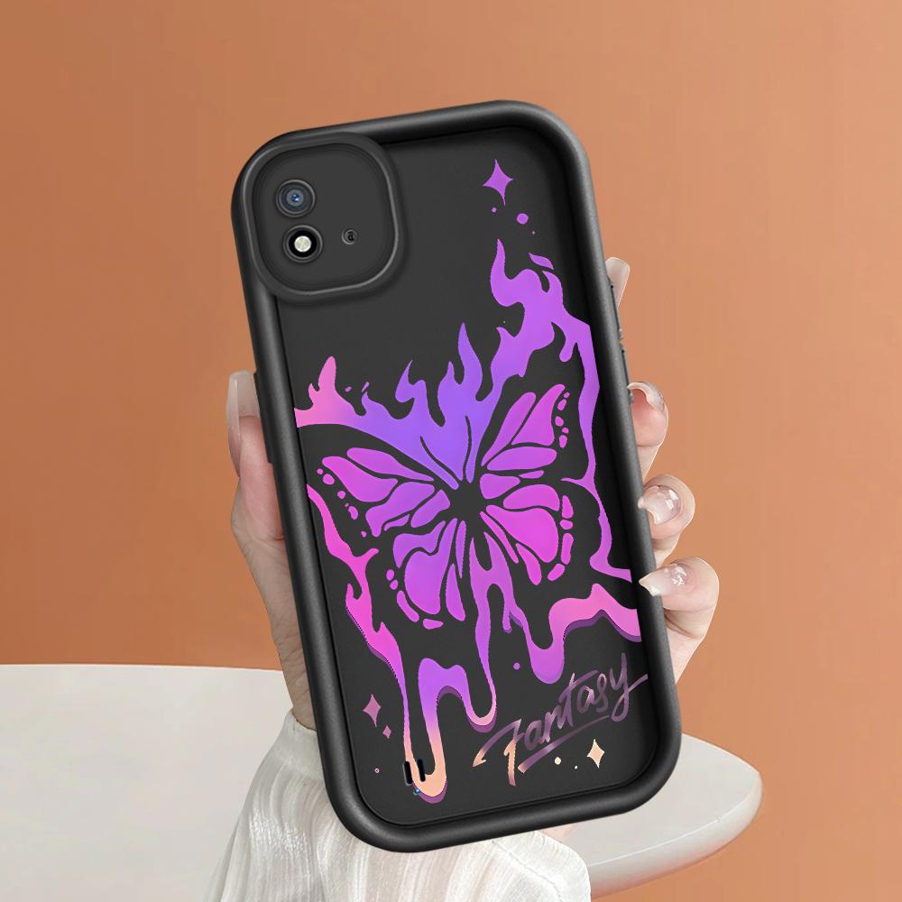 Měkký silikonový čtvercový žebříkový vzor tisku Pouzdro telefonu Plný kryt fotoaparátu Ochranné pryžové pouzdro odolné proti nárazům pro OPPO Realme