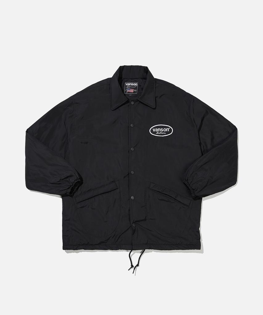 BENSEUNLEDEOSEU Benson Leather Oval Logo Coach Jacket / Black