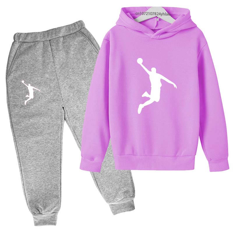 TZWYKids Casual Autumn Spring 2pcs Hoodie+Pants Letter Print Tracksuits 2-13 Years Boys Girls Simple Outfits Children Clothes Sets