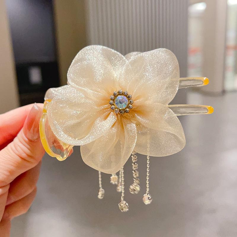 2025 Šik Květinová Spona do Vlasů ze Síťoviny pro Ženy