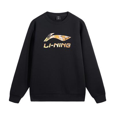 Li Ning Versatile Fashion Round Neck Loose Fit Pullover Sweatshirt Unisex Sweatshirt AWDVH35-7