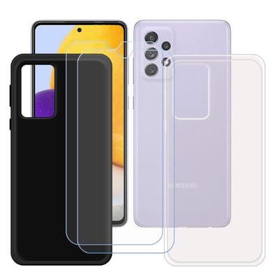 Case and Screen Protector - FZ - Samsung Galaxy A72 - TPU - Silicone - Transparent and Black