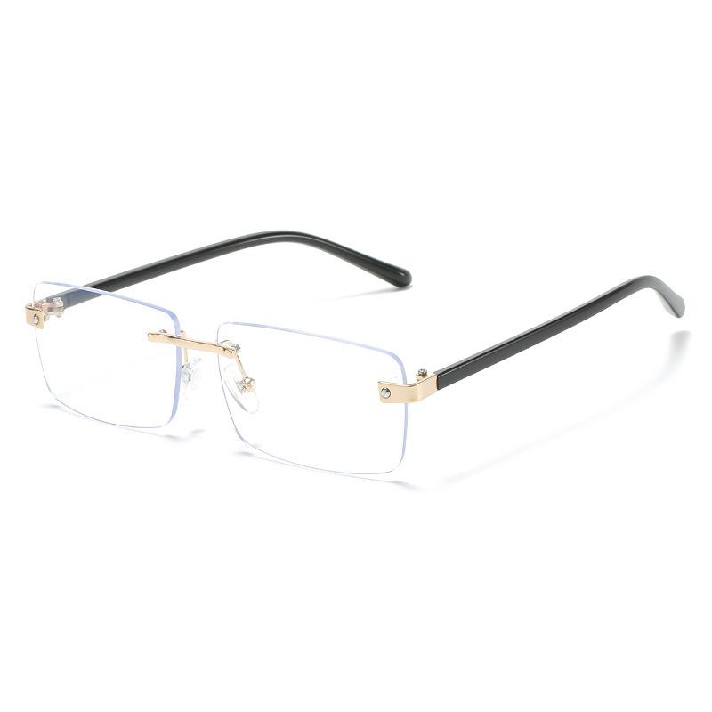 2025 Square Rimless Cut Frames Women s PC Can Customize Anti-blue Light Glasses чёрный