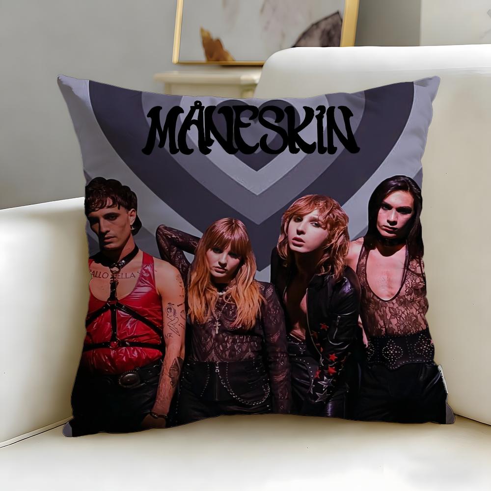 Beliebte Band Maneskin Kissenbezug Weich Leicht zu Waschen Kissenhülle Vielseitig für Sofa Bett Reise und Büro