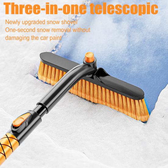 Car Snow Shovel with Removable Snow Defrost Brush Ergonomic Design Anti-Slip Foam Handle Car Cleaning Tool
