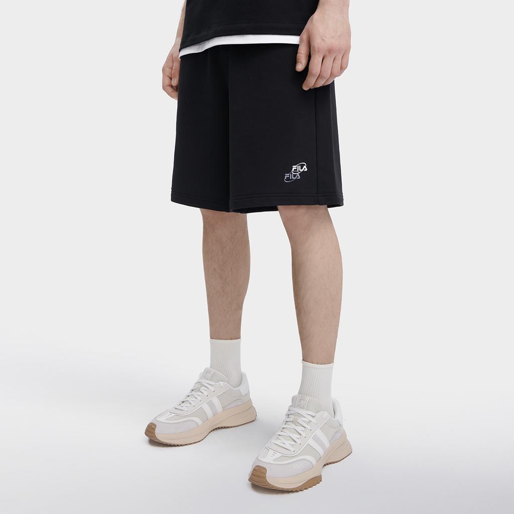 Fila Valentines Day American Series Solid Color Knitted Casual Shorts Men Shorts Black F11M329607FBK
