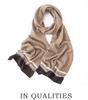 Autumn/Winter Women's Pure Cashmere Color Block Loose Knit Scarf