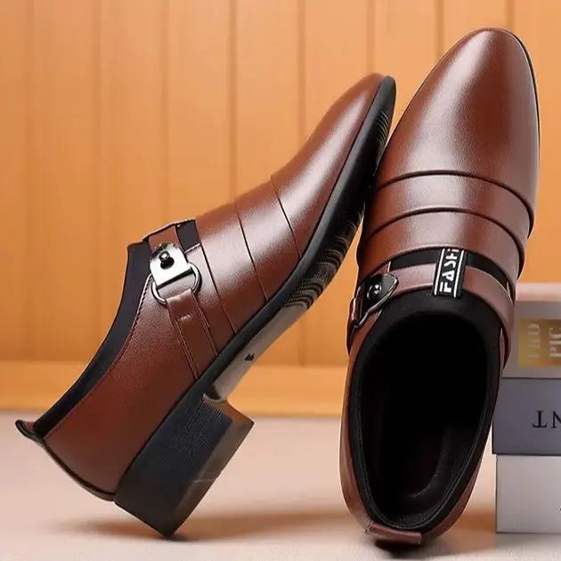 Fashion Social Shoe for Men Pointed Toe Leather Casual Official Dress Shoes Man 2024 Trend Cheap Clearance Elegant and Classic 39 Party