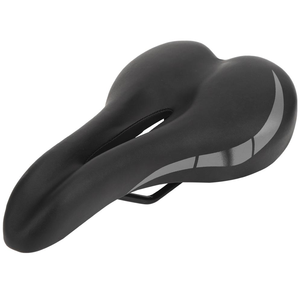 PU Leather Hollow Bicycle Saddle Folding Breathable Mountain Bike Cycling Seat CushionBlack