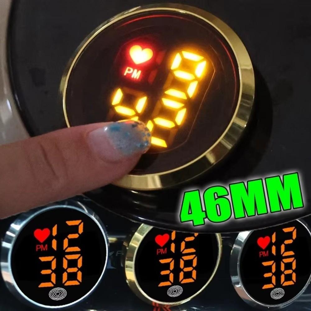 Mini Car Dashboard Clock Touch-Activated Digital Clock Stick-On Clock for Car Boat Bike Truck