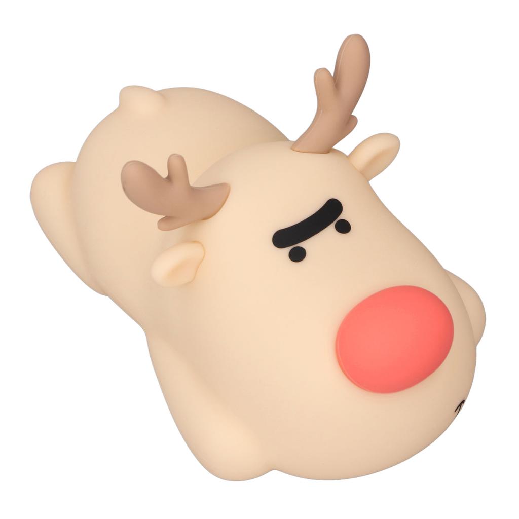 Nursery Night Light Cute Reindeer 3 Level Brightness Dimmable 30min Timer USB Rechargeable Silicone