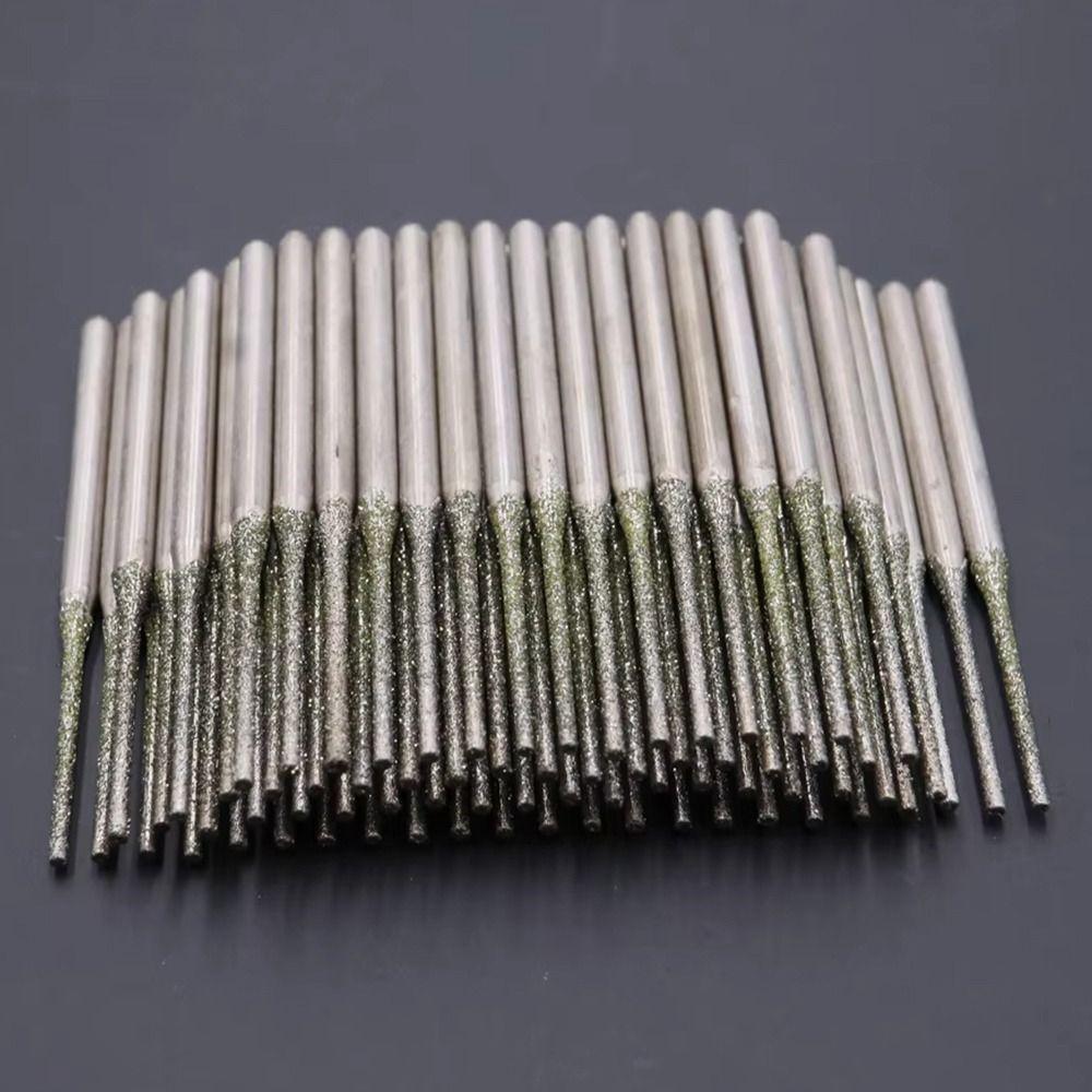 10Pcs 0.8-2.5mm Diamond Coated Drill Bits Grinding Burr Bits  Glass Jade Amber Jewelry Diamond