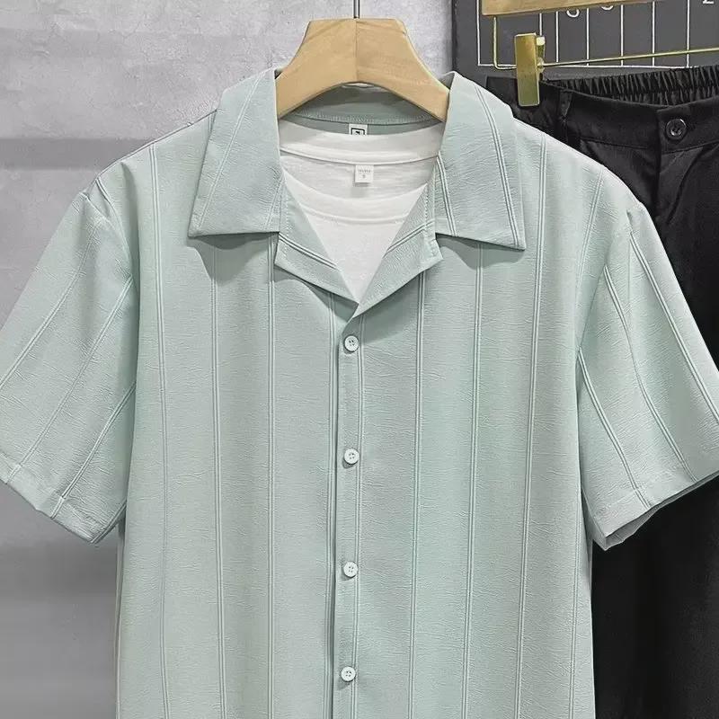 Košile s krátkým rukávem v japonském stylu jednobarevná pro mládež