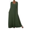Abito Lungo Casual da Donna alla Moda, Scollo a V, Maniche Lunghe, Vestibilità Larga, Pullover