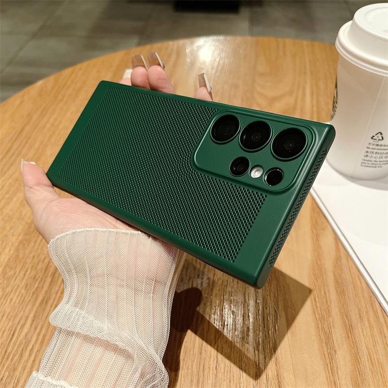 Applicable to Samsung S25Ultra heat dissipation net breathable mobile phone case ultra-thin s24 anti-drop NOTE20u all-inclusive protective case