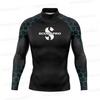 Mens Long Sleeve Surfing Top Quick Dry Tight Fit Swimming Sports