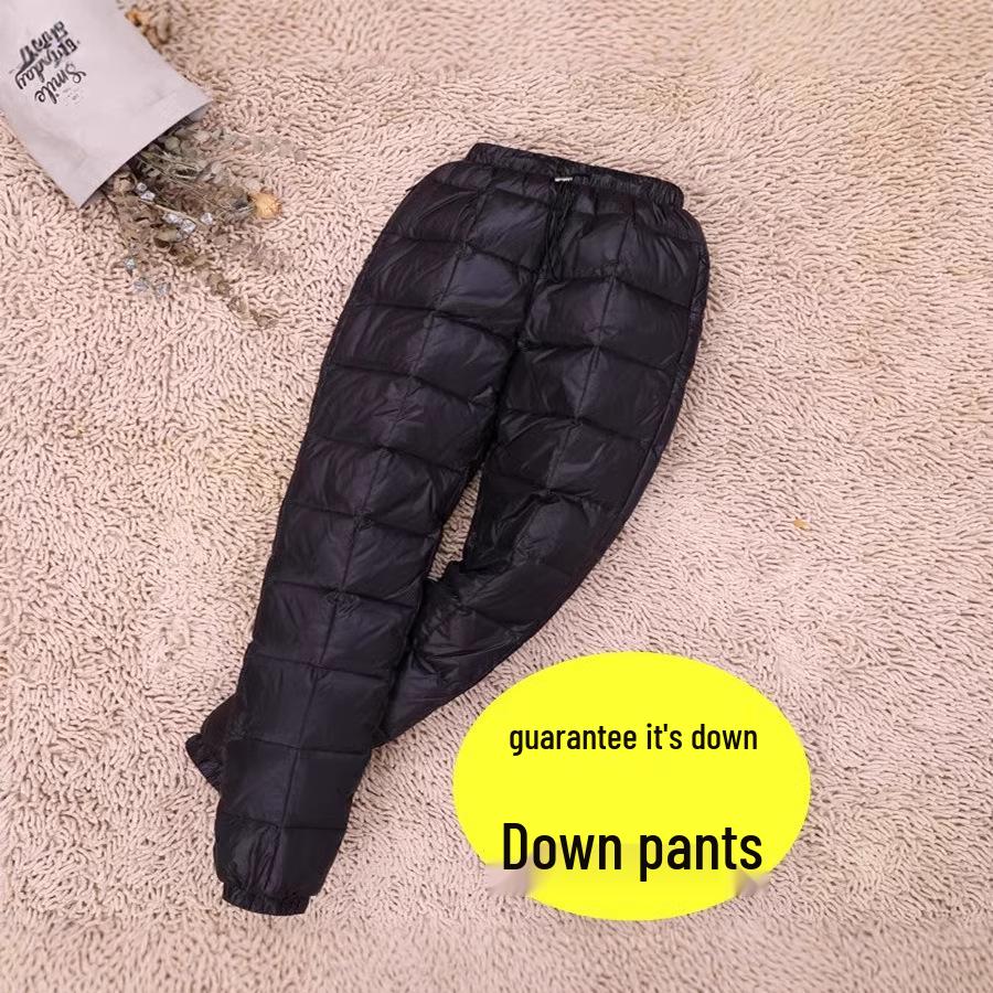 Unisex Plus Size Cotton Down Pants: Lightweight for Innerwear, Thickened for Outerwear, Ideal for Middle-aged and Elderly