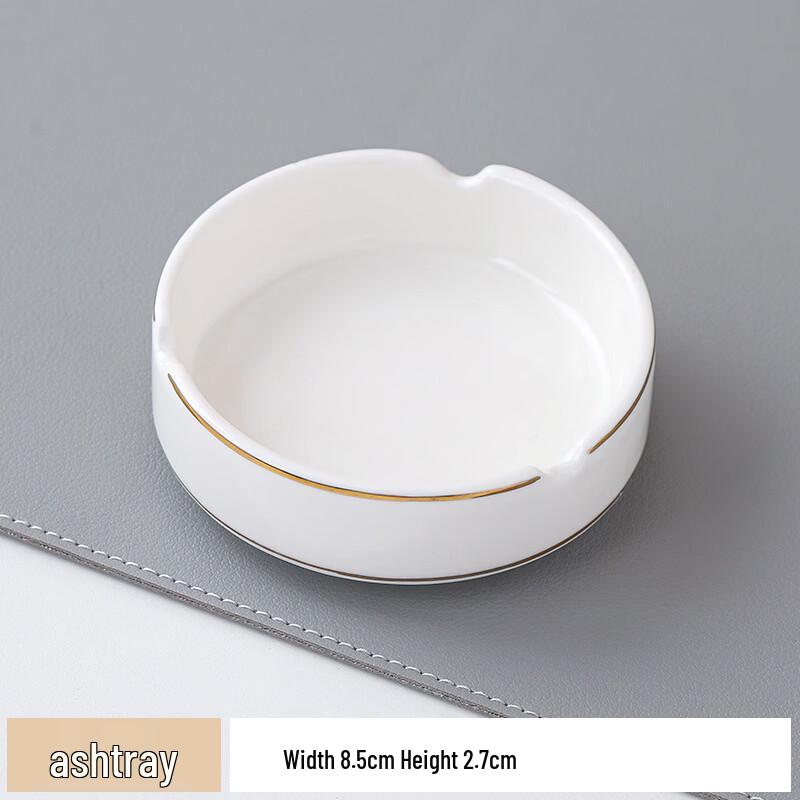 ZhiShi Gold-Rimmed Ceramic New Chinese Tableware Set