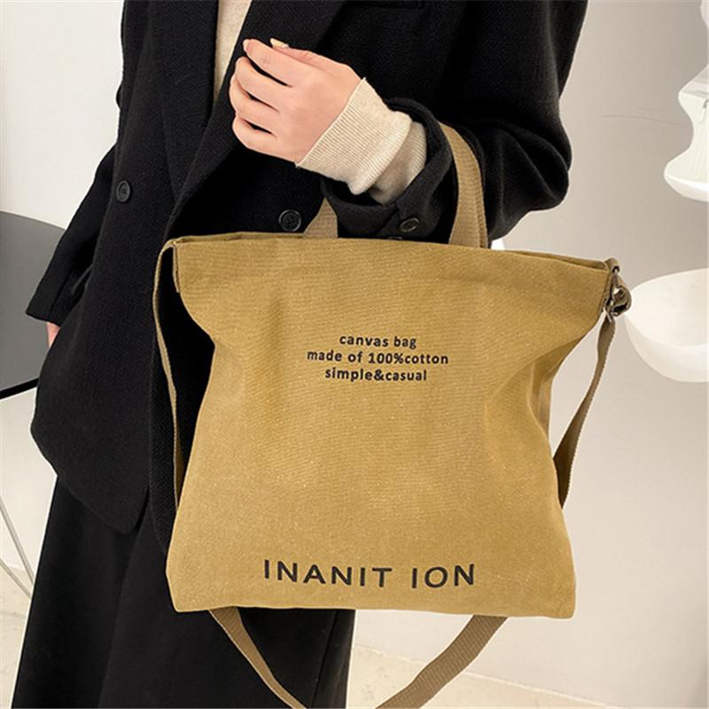 

Винтажная сумка-тоут с принтом букв, Модная холщовая сумка через плечо, Литературная сумка на плечо для школы, работы, путешествий