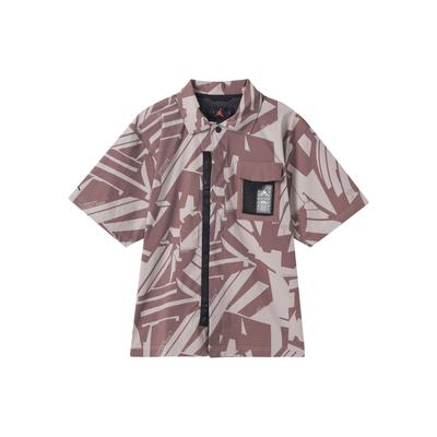 Allover-Print Strick Kurzarmhemd Herren Oberteile Rosa Braun DM3109-218