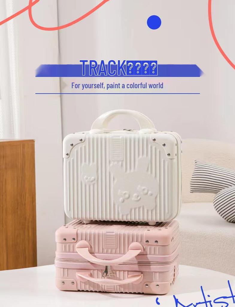 14" Retro Makeup Case - Mini Suitcase Handbag Storage Bag for Travel