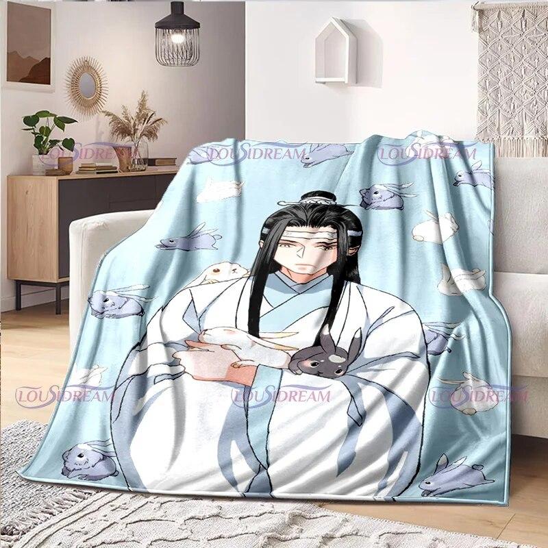Benzi desenate Desene animate Mo Dao Zu Shi Wei Wuxian Pătură de flanel Canapea Fată Căldură Acasă Lan Wangji Pătură Cadou Personaliza lenjerie de pat femeie