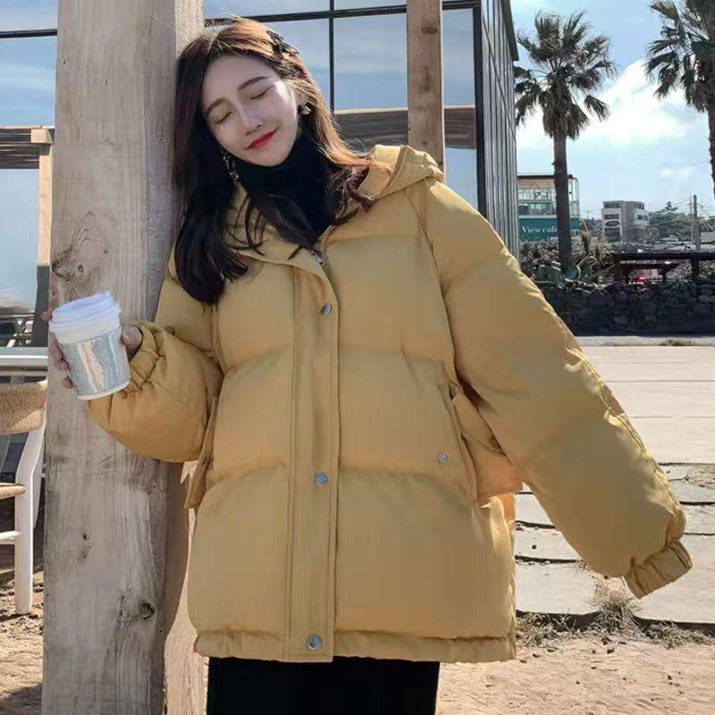 Cozyoutfit Down Female Korean Version Short Straight Jacket Hooded Bread Service Ins  Style