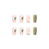 Artificial Nails Medium-length False Nails Summer Dreamy Two-color Gradient Nail Art Wear Nail Three-dimensional Pearl Five-petal Flower