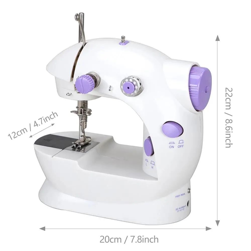 1pcs electric sewing machine Mini portable home beginners ladies dedicated nightlight footpedal straight hand table two thread k