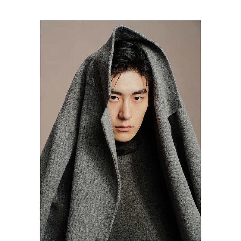 PEACEBIRD Men's Double-Sided Wool Blend Long Overcoat