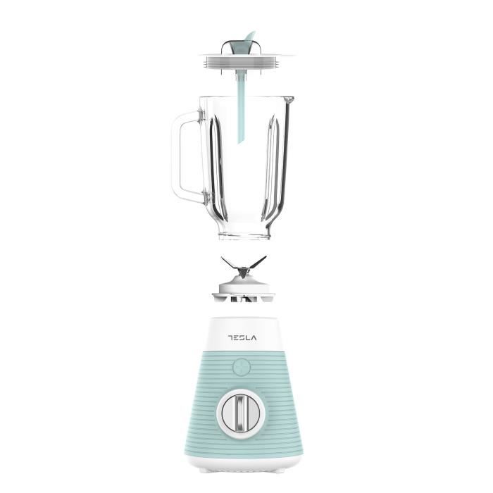 Blender - TESLA - BL510BWS - Bol En Verre - 500 Watts - 1,5L - Bleu Et Blanc