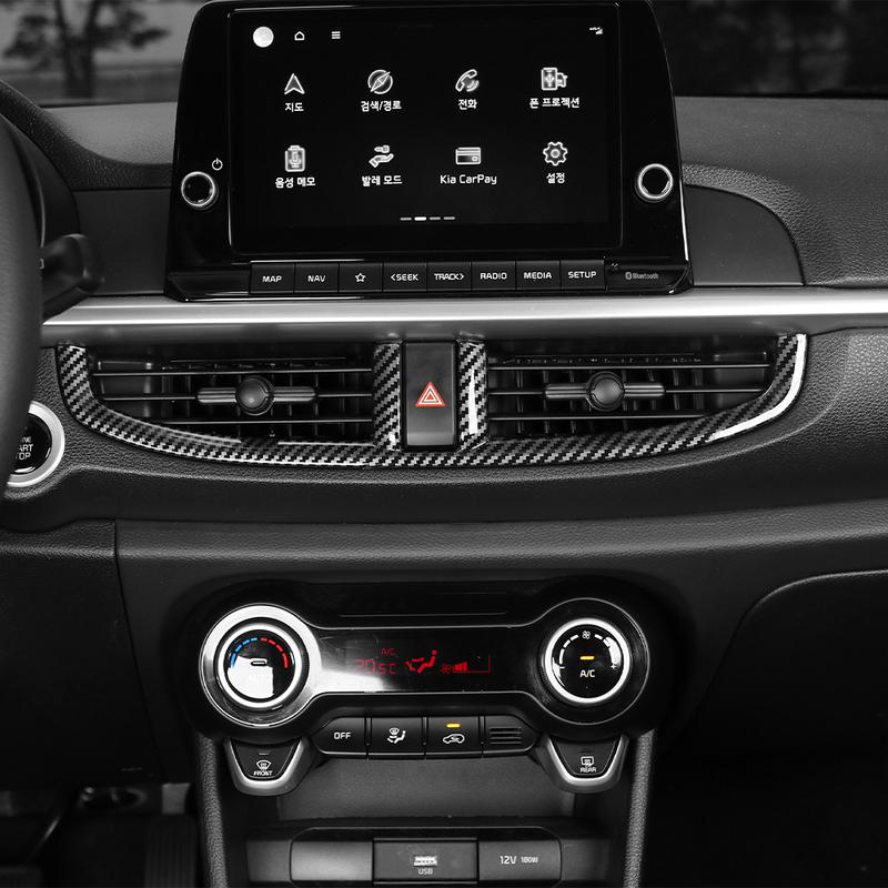 1PCS Car Interior Accessory For Kia Morning Picanto 2018- LHD Dashboard Middle Air Conditioner Vent Cover Trim ABS Material