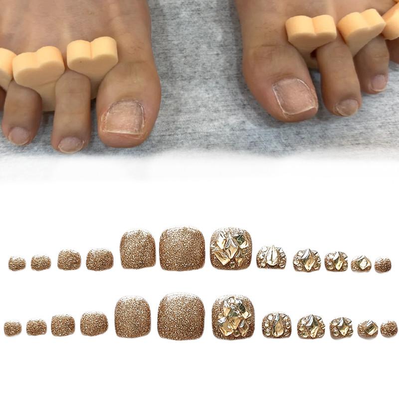 Süßer Stil J-095 Champagner Diamant Zehennagelsticker Glitzer Fußnagelkunst Sternenmuster