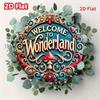 Retro Metal Sign Welcome To Wonderland Iron Plate Farmhouse Wall Decor