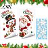 Festive Home Window Decor Christmas Static Clings, Santa Snowman PVC Stickers, Waterproof Easy Apply Holiday Film Glass Decals for Shop Decorations
