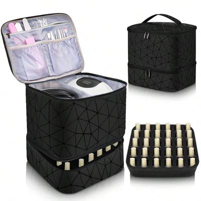 Borsa cosmetica in PVC ad alta capacità da donna - Borsa portatile per riporre smalto e manicure