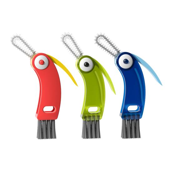 1/3Pcs 3 in 1 Cleaning Brush Rotating Foldable Design Silicone Lid Gap Cleaner Stiff Bristle Angle Brush Glass Edge Cleaning Brush