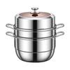 Three-Layer 304 Steel Steamer Pot with Large Capacity for Multi-Functional Cooking