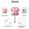 Shiny Glitter Nurse Badge Reel Rotatable Retractable Clip Durable ID Card Holder for Travel Outdoor Work School Identification