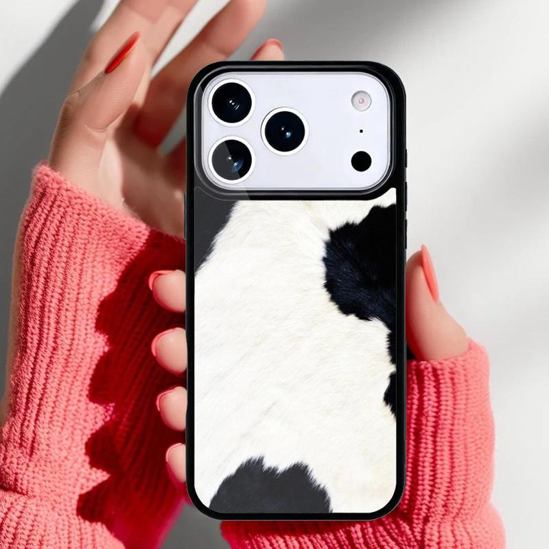 

Spotted Cow Skin Print Slim Phone Case for iPhone 17 Air 16e 15 14 13 Pro Max Back Cover for 12 11 Pro Coque iPhone 13 Pro