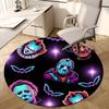 1pc Halloween Horror Icons Round Carpet, Made of Polyester,Perfect for Decorating Office Chairs, Living Rooms Fplt146