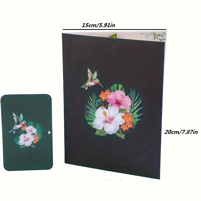 3D Exquisite Hummingbird Flower Greeting Card Holiday Wishes Birthday Parties Anniversary Celebration Cards Blessing MessageCard