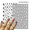 Black White Red Nail Art Manicure DIY Love Heart 3D Nail Stickers Design Decals
