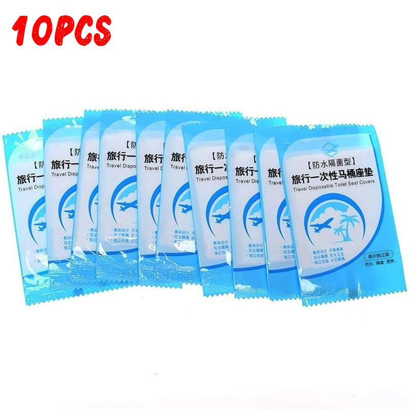 100/10pcs Waterproof Disposable Toilet Seat Covers Safety Toilet Seat Mats Portable Travel Camping Pads Bathroom Accessiories