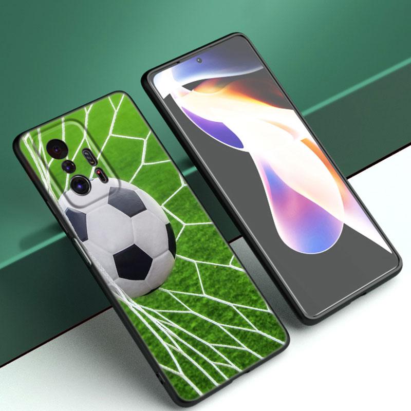Fire Football Soccer Phone Case For Xiaomi Mi A2 8 9 SE Note 10 10T 11 12 Lite 9T 11T 12S 12T Pro A3 6X 12X Soft TPU Black Cover