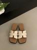 Wedge heel platform slippers women's shoes wear 2025 new summer with skirt one-word holiday sandals