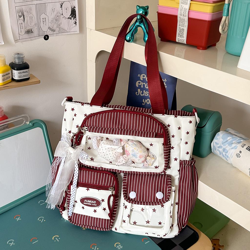 Schoolbag New Schoolbag Female Japanese Ins Cute Dopamine Contrasting Color College Style Primary and Secondary School Students Multi-compartment 