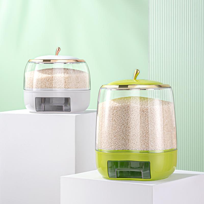 Grain Dispenser Grain Storage Box Transparent Moisture-proof Sealed Rice Jar Circular Kitchen Rice Bucket Insectproof Rice Tank
