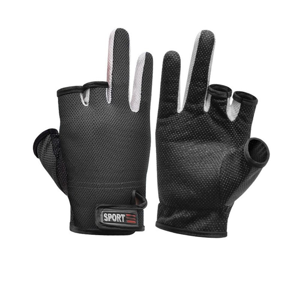 Mesh Fishing Gloves Moisture-proof Anti-slip Gloves Wear-resistant Fabric Breathable
