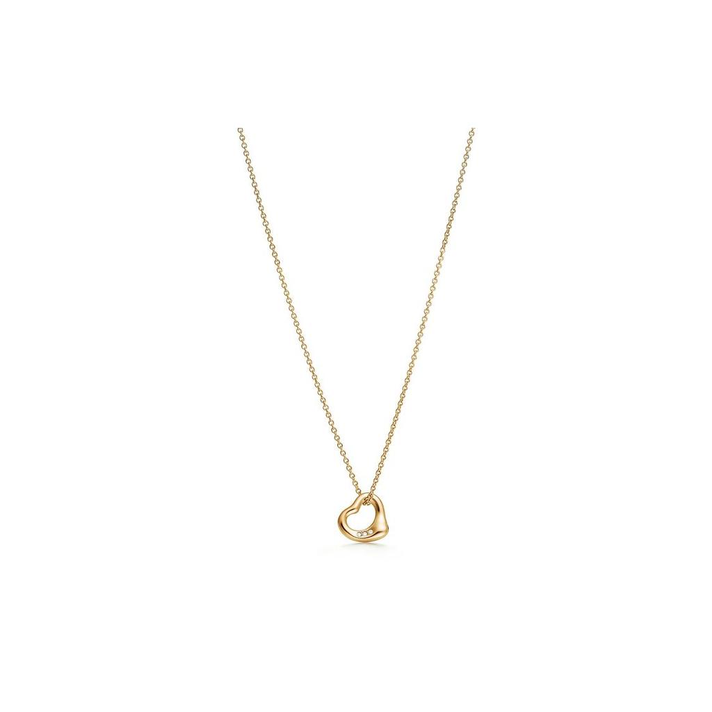 TIFFANY & CO. Elsa Peretti Diamond Setting 18K Gold Necklaces Women's Gold 68119227